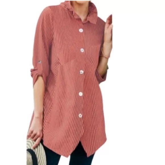 NEW Soft Surroundings Sasha Lagenlook Roll-Tab Sleeve Tunic Top Size L - Picture 3 of 13
